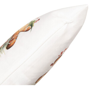 Clayre & Eef KT021.437 Funda de cojín 45x45 cm Blanco y Marrón