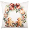 Clayre & Eef KT021.437 Funda de cojín 45x45 cm Blanco y Marrón