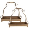 Clayre & Eef 66284 Juego de 2 Cuencos Decorativos 43x26x41 / 34x21x30 cm Dorado