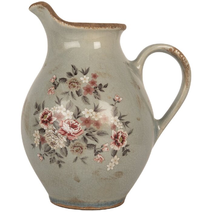 Clayre & Eef 6CE2234M Jarra Decorativa 21x16x24 cm Gris