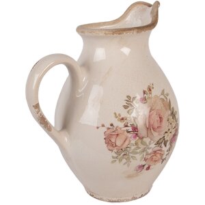 Clayre & Eef 6CE2236M Jarra Decorativa 21x16x24 cm Beige Rosa