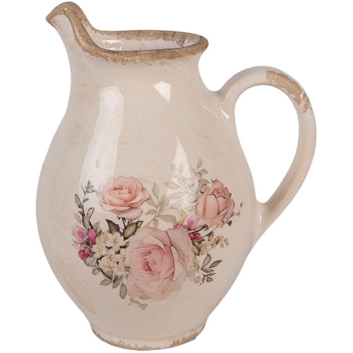 Clayre & Eef 6CE2236S Jarra Decorativa Beige Rosado 16x12x19 cm