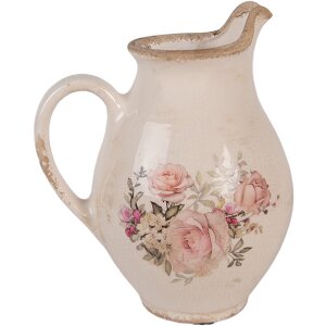 Clayre & Eef 6CE2236S Jarra Decorativa Beige Rosado 16x12x19 cm