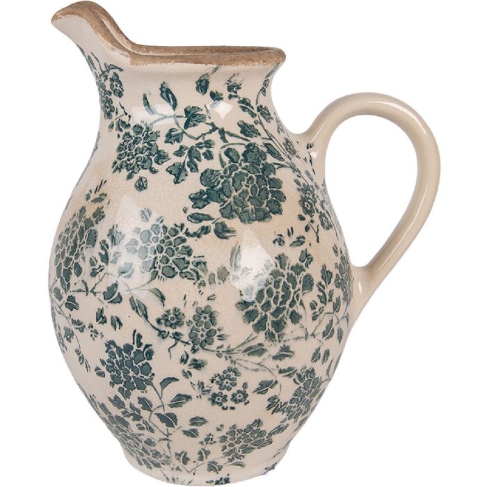 Clayre & Eef 6CE2237M Jarra Decorativa 21x16x24 cm Beige-Verde