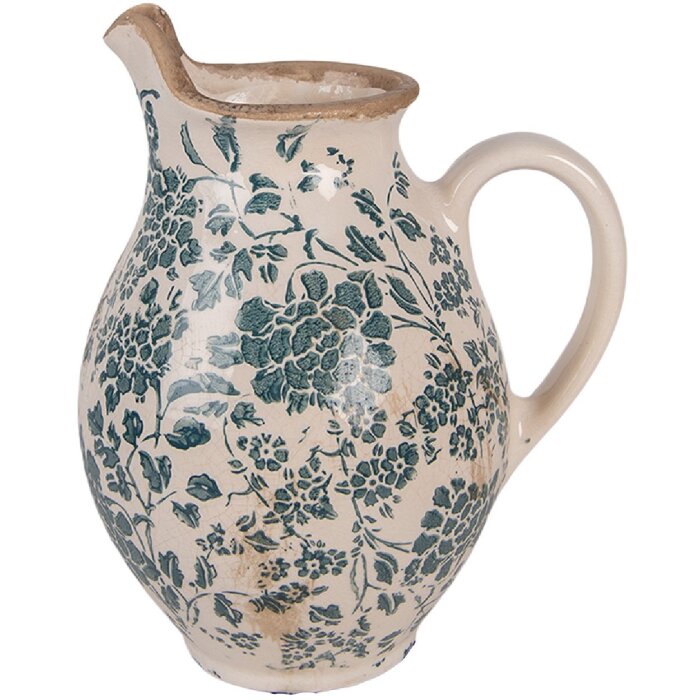 Clayre & Eef 6CE2237S Jarra Decorativa 16x12x19 cm Beige-Verde