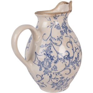 Clayre & Eef 6CE2238M Jarra Decorativa 21x16x24 cm Beige-Azul