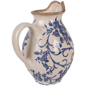 Clayre & Eef 6CE2238S Jarra Decorativa 16x12x19 cm Beige-Azul