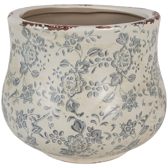 Clayre & Eef 6CE2240M Maceta Ø 18x15 cm Verde Gris