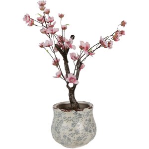 Clayre & Eef 6CE2240S Maceta Ø 15x13 cm Verde Gris Cerámica