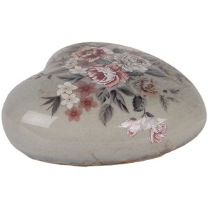 Clayre & Eef 6CE2242L Decoración Corazón 11x11x4 cm Gris y Rosa
