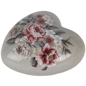 Clayre & Eef 6CE2242M Decoración Corazón 8x8x4 cm Gris/Rosa