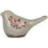 Clayre & Eef 6CE2243S Decoración Pájaro 16x7x9 cm Gris Rosa