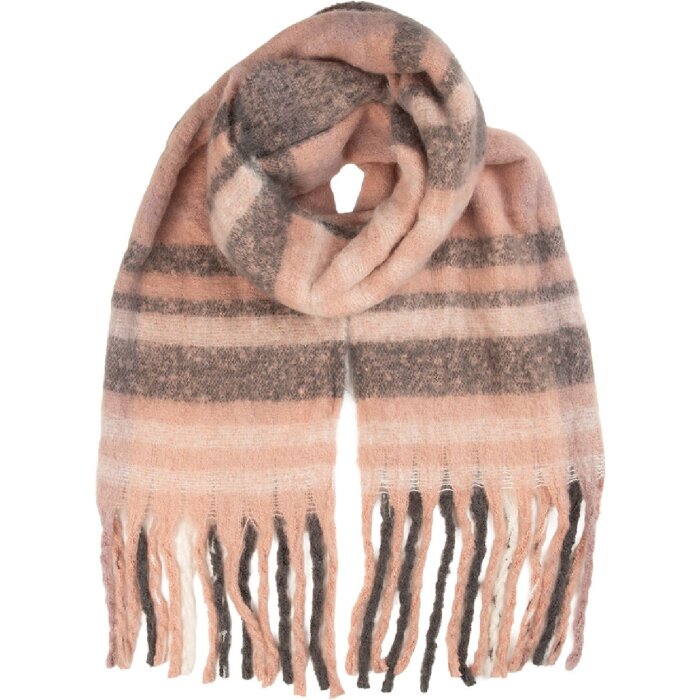 Juleeze JZSC0850 Bufanda 50x180 cm rosa y gris