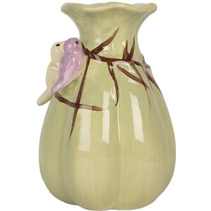 Clayre & Eef 6CE2314 Florero Ø 10x14 cm Verde y Rosa