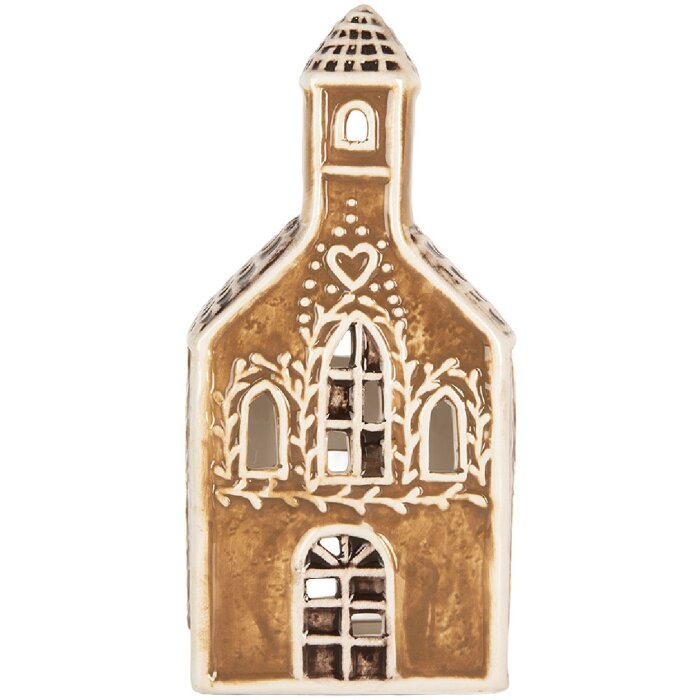 Clayre & Eef 6CE2326 Candelabro Casa 8x7x17 cm Marrón y Blanco