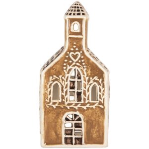 Clayre & Eef 6CE2326 Candelabro Casa 8x7x17 cm Marrón y Blanco