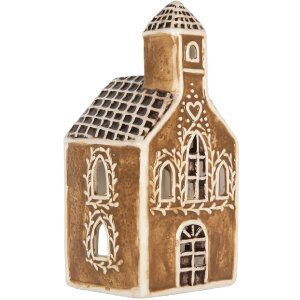 Clayre & Eef 6CE2326 Candelabro Casa 8x7x17 cm Marrón y Blanco
