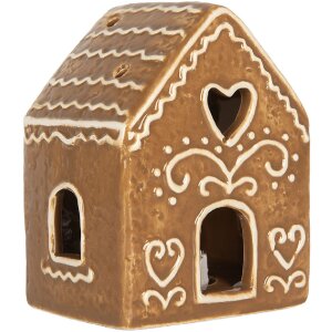 Clayre & Eef 6CE2330 Decoración Casa con LED 8x6x10 cm Marrón Blanco