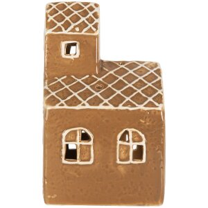 Clayre & Eef 6CE2335 Candelabro Casa 10x10x16 cm Marrón Blanco