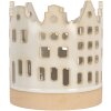 Clayre & Eef 6CE2346 Candelabro Casas Beige-Marrón Ø 11x11 cm