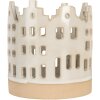 Clayre & Eef 6CE2346 Candelabro Casas Beige-Marrón Ø 11x11 cm