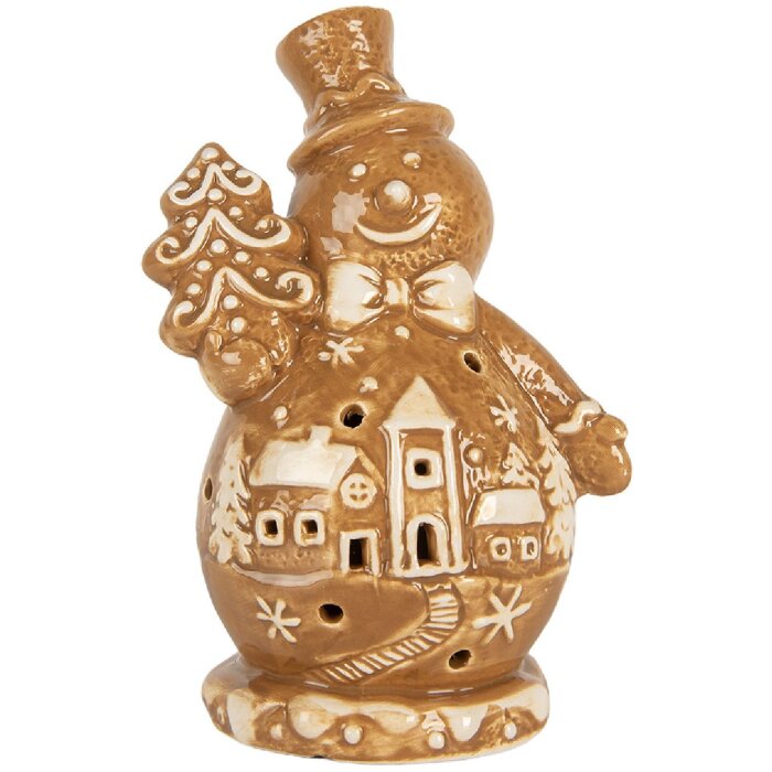 Clayre & Eef 6CE2348 Decoración Muñeco de Nieve 11x8x16 cm