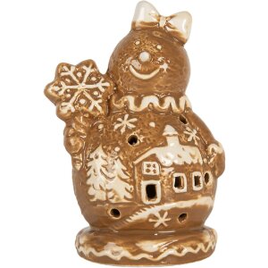 Decoración Muñeco de Nieve Clayre & Eef 6CE2354 9x7x13 cm
