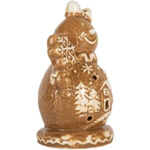 Decoración Muñeco de Nieve Clayre & Eef 6CE2354 9x7x13 cm