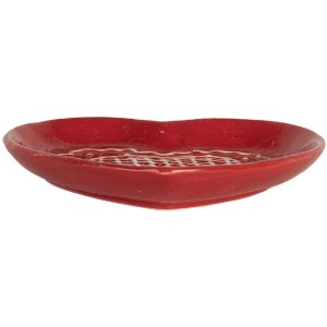 Clayre & Eef 6CE2359 Plato Pequeño 17x17x3 cm Rojo Blanco