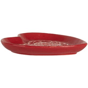 Clayre & Eef 6CE2359 Plato Pequeño 17x17x3 cm Rojo Blanco