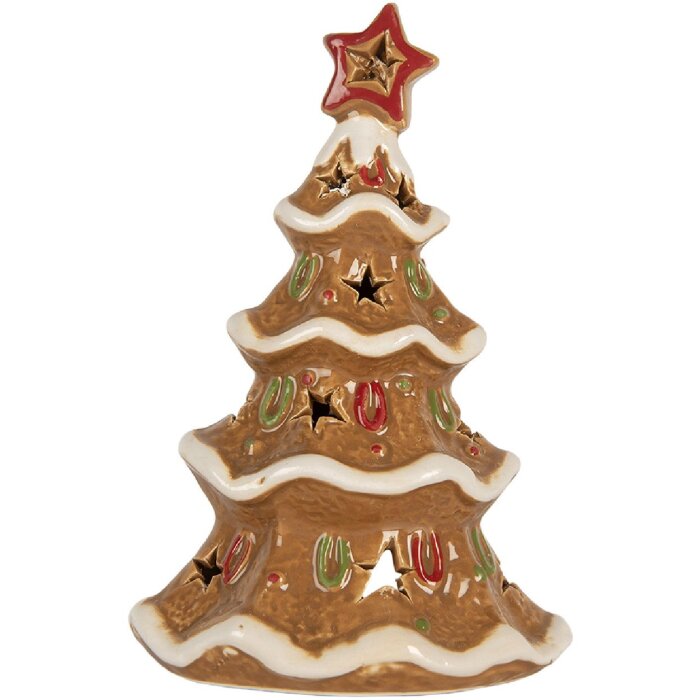 Candelabro para vela Clayre & Eef 6CE2362 Árbol de Navidad 11x8x17 cm