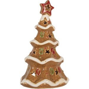 Candelabro para vela Clayre & Eef 6CE2362 Árbol de Navidad 11x8x17 cm