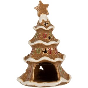 Candelabro para vela Clayre & Eef 6CE2362 Árbol de Navidad 11x8x17 cm