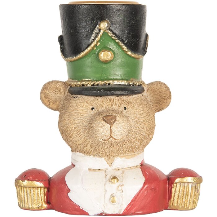 Candelabro Oso Clayre & Eef 6PR5752 9x6x10 cm Marrón y Rojo