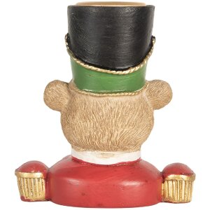 Candelabro Oso Clayre & Eef 6PR5752 9x6x10 cm Marrón y Rojo