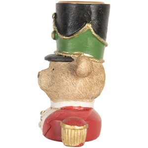 Candelabro Oso Clayre & Eef 6PR5752 9x6x10 cm Marrón y Rojo