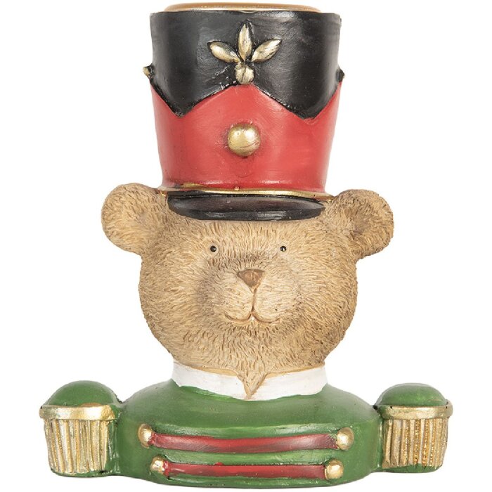 Candelabro Oso Clayre & Eef 9x6x10 cm Marrón Verde