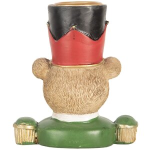 Candelabro Oso Clayre & Eef 9x6x10 cm Marrón Verde