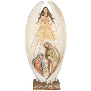 Clayre & Eef 6PR5757 Decoración Ángel 19x10x40 cm Beige-Marrón