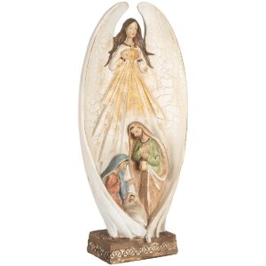 Clayre & Eef 6PR5757 Decoración Ángel 19x10x40 cm Beige-Marrón