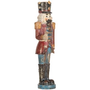 Clayre & Eef 6PR5758 Decoración Cascanueces 7x6x21 cm Rojo y Azul