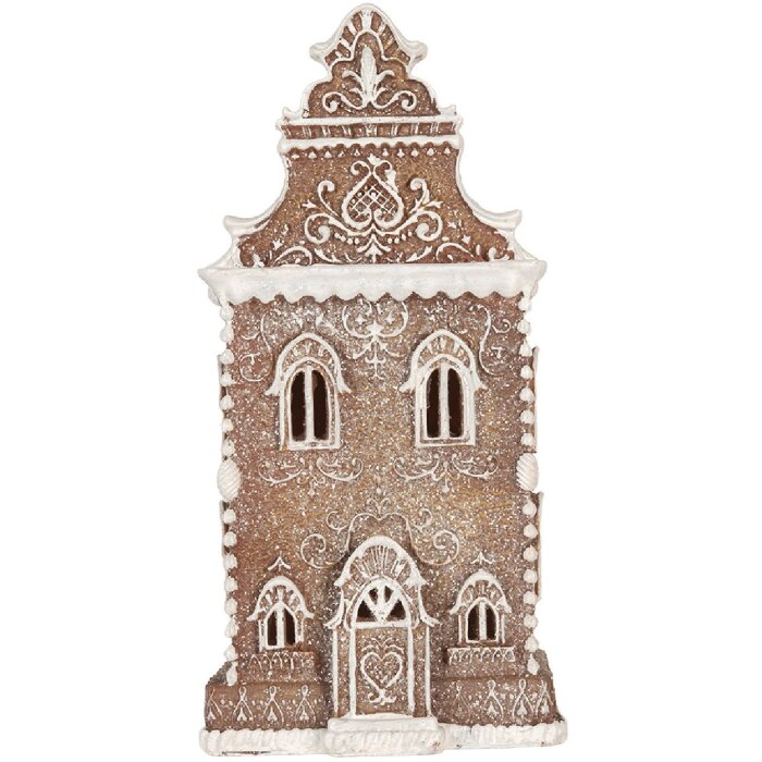 Clayre & Eef 6PR5806 Decoración Casa con LED 17x15x35 cm Marrón-Blanco