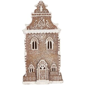 Clayre & Eef 6PR5806 Decoración Casa con LED 17x15x35 cm Marrón-Blanco