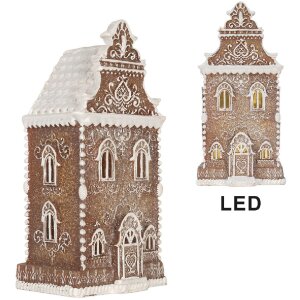 Clayre & Eef 6PR5806 Decoración Casa con LED 17x15x35 cm Marrón-Blanco