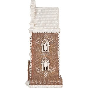 Clayre & Eef 6PR5806 Decoración Casa con LED 17x15x35 cm Marrón-Blanco