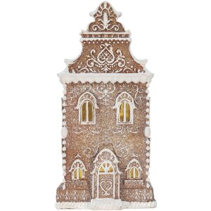 Clayre & Eef 6PR5806 Decoración Casa con LED 17x15x35 cm Marrón-Blanco