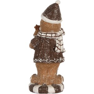 Decoración Hombre de Jengibre Clayre & Eef 6PR5813 8x8x20 cm Marrón Blanco