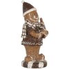Decoración Hombre de Jengibre Clayre & Eef 6PR5813 8x8x20 cm Marrón Blanco