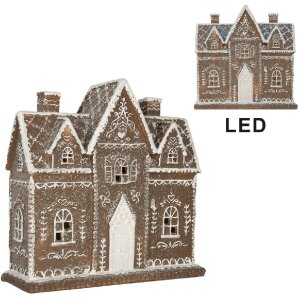 Decoración Casa con LED Clayre & Eef 6PR5814 26x10x25 cm Marrón Blanco