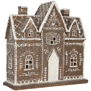 Decoración Casa con LED Clayre & Eef 6PR5814 26x10x25 cm Marrón Blanco